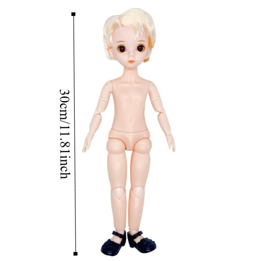 Children With Hair Boys Dolls Toy 3D Eyes Dress Up 16 Doll 30cm Jointed Swivel Joints Doll Collocation