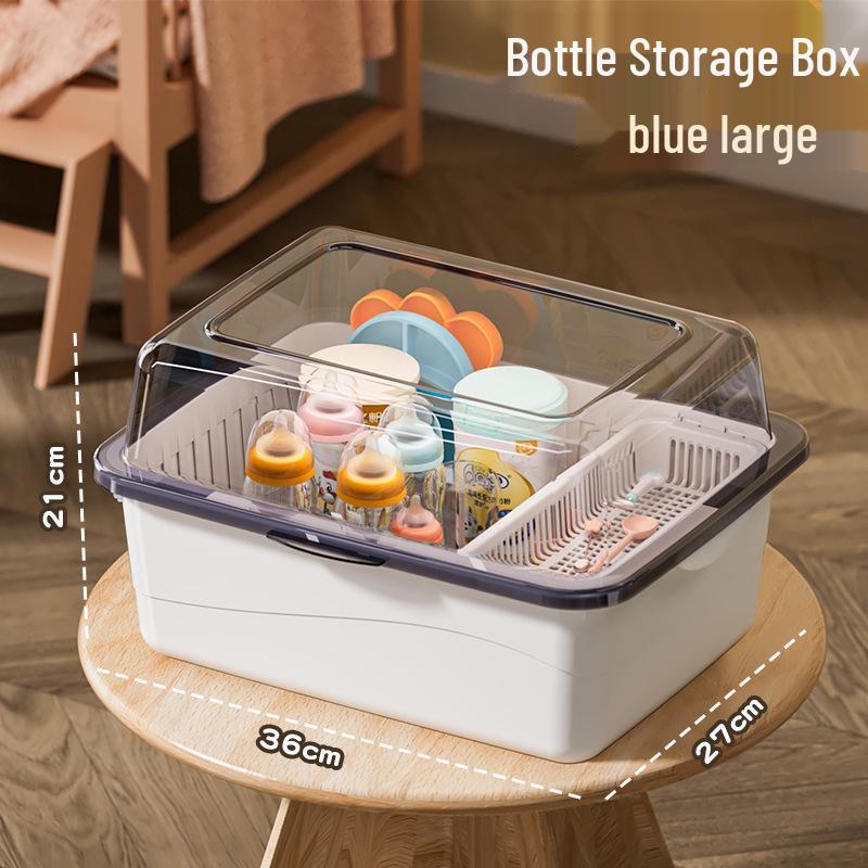Cutlery & Bottle Drying Rack with Dustproof Lid for Baby Utensils