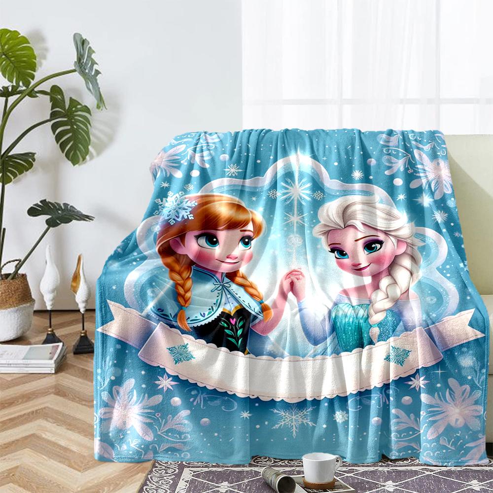 Elsa Theme Printed Blanket - Perfect for Couch, Bed, Travel & Outdoor Use | Machine Washable, Cozy & Durable.