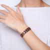 Mens Vintage Magnetic Alloy Bracelet With Geometric Design Letter Motif Electroplated Copper Tone
