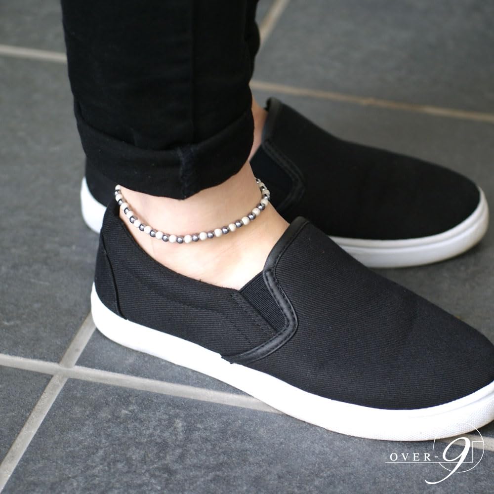 [OVER-9] Terahertz Ore Rubber Anklet, Beitou Stone, Authentic, Taiwan, 4mm, Health Accessory, Officially Inspected