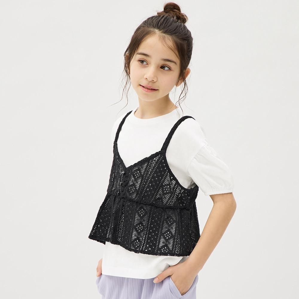 

Комплект кружевной майки GU by Uniqlo GIRLS Т с короткими рукавами