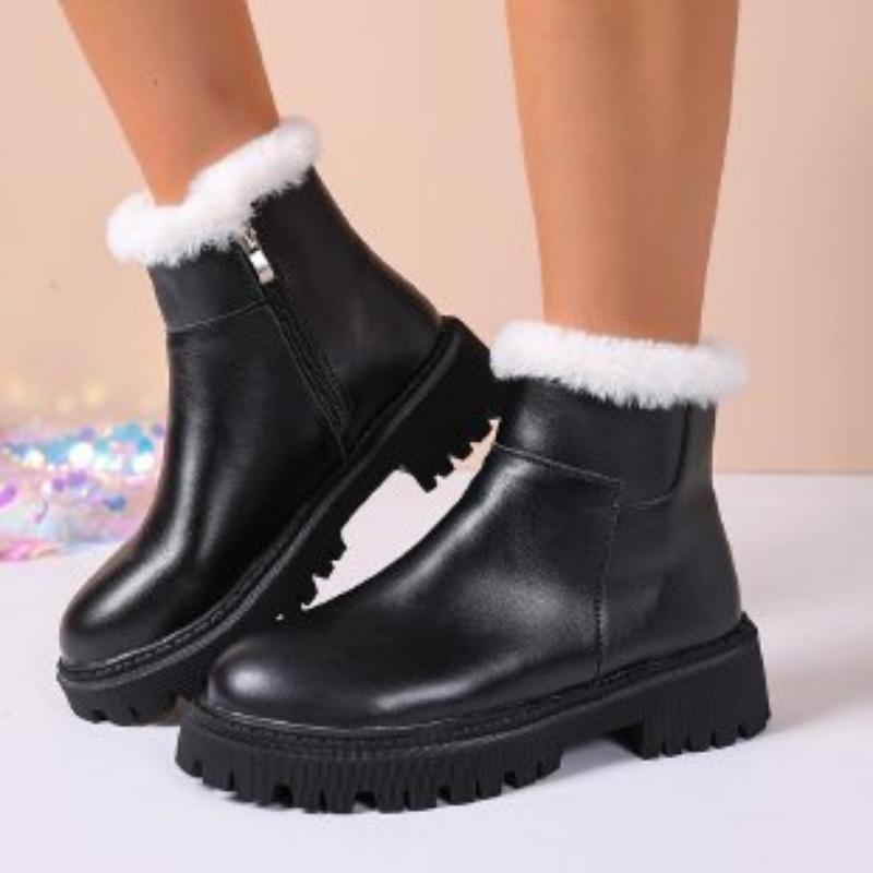 Women's fashion warm not tired feet thick soles soft elastic comfortable shock-absorbing waterproof non-slip casual snow boots cotton shoes