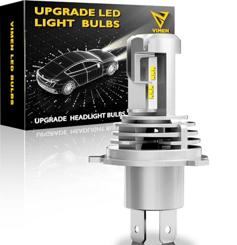 

VIMEN Motorcycle LED Headlight H4 Vehicle Inspection Compliant Integrated H4 LED Bulb HI/LO Switching 6500K White High Light Efficiency CSP LED C