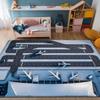 Landebahn Spielteppich Flughafen Deko Teppiche Flugzeugteppiche Vorfeldteppich Kinderzimmerteppich Jungenzimmer Deko Spielmatte Geburtstagsgeschenk Beliebter Teppich