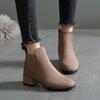 Winter Boots Women  Ankle Boots For Women Thick Heel Slip On Ladies Shoes Boots