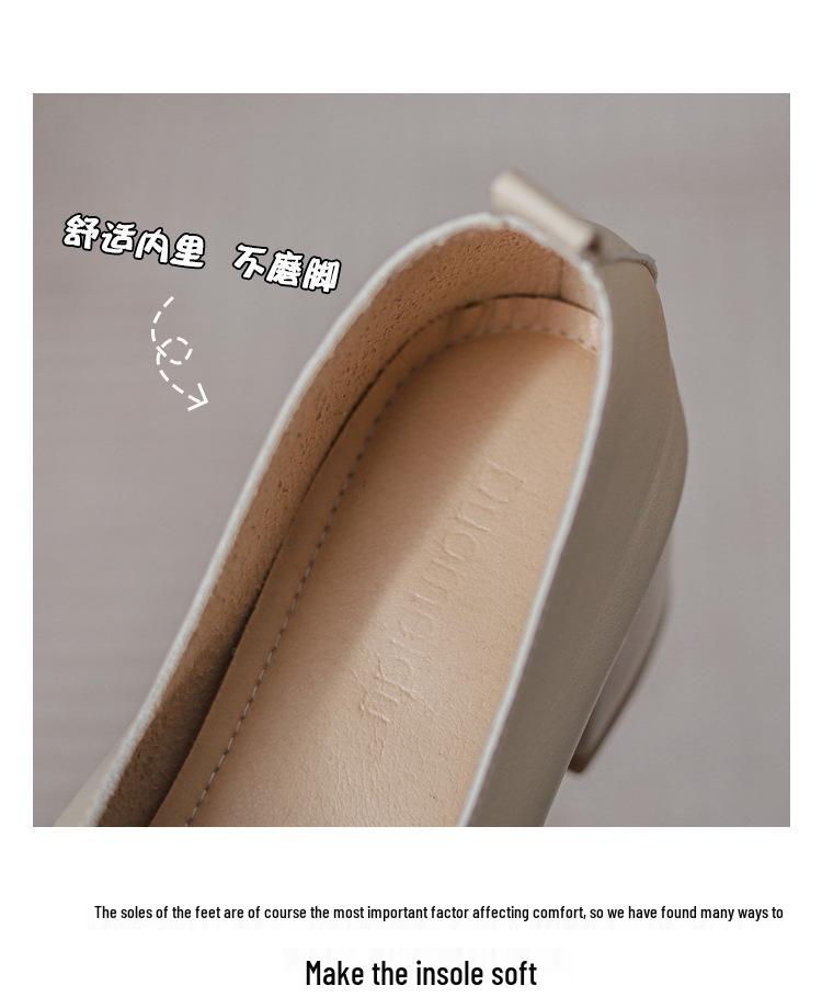 Women’s 2024 Spring/Autumn Square Toe Chunky Mid Heel Professional Interview Shoes