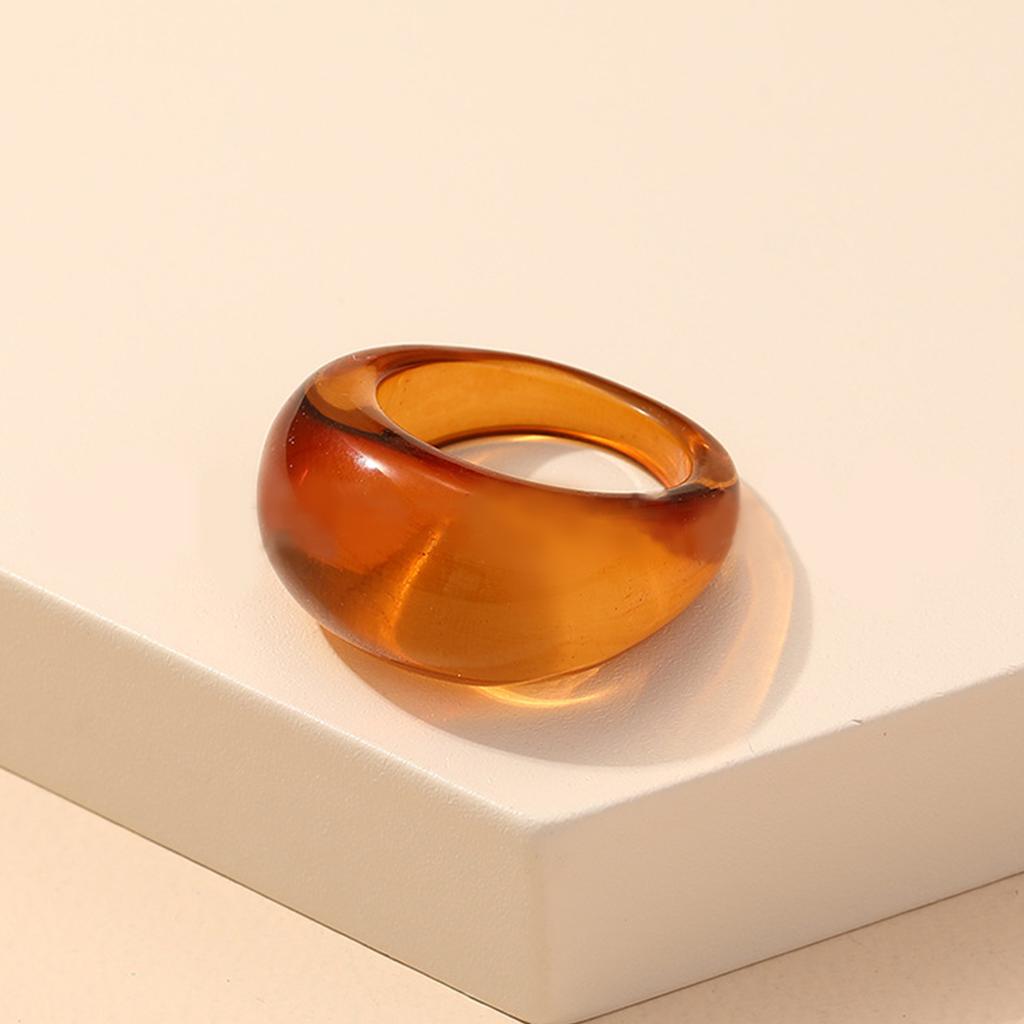 Neue Koreanische Bunte Acrylringe Vintage Runde Ringe Für Damen Großer Kpop Fingerring Für Mädchen Punk Harzring Modeschmuck