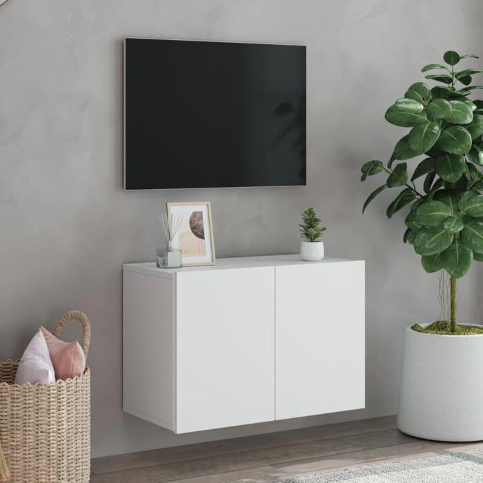 VidaXL Meuble TV mural blanc 60x30x41 cm 836938