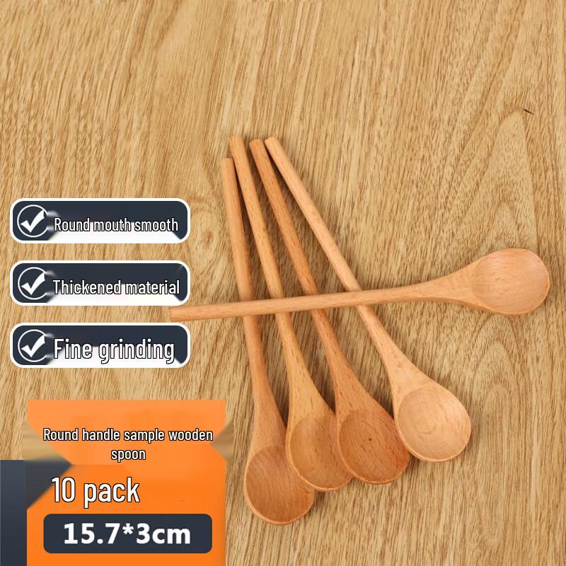 Joyme Natural Beechwood Stirring Spoons (10-Pack)