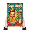 VintageGameDecor "F-Fallout 3" Sugar Bomb Cereal Tin Sign - 1pc Retro Metal Plaque for Home Decor - Cheerful Boy Illustration