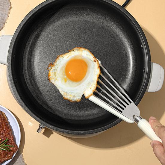 Cooking Spatula Non-stick Long Handle Hollow Out Multifunctional Stainless Steel Silicone Anti-scald Fish Spatula Shovel Kitchen Gadget