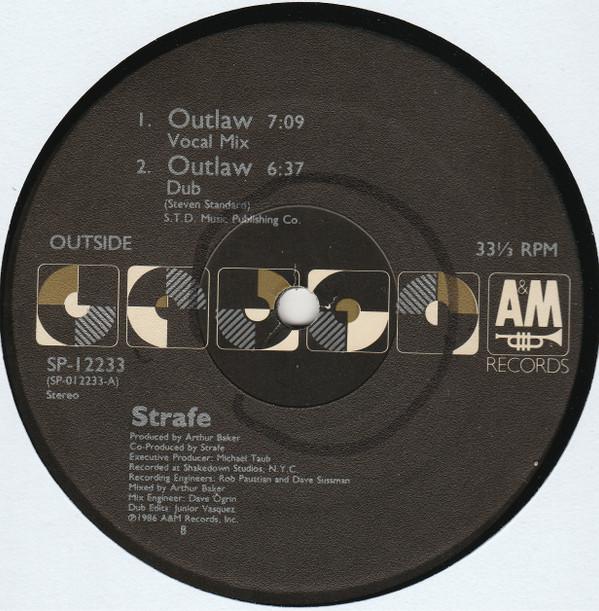 

12inch Record STRAFE - Outlaw SP12233 A&M Records 1986 US Dance & Electronica Used