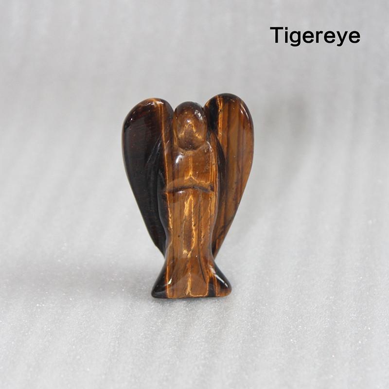 Křišťálová vyřezávaná figurka anděla strážného kapesní kámen léčení řemeslo 15" soška