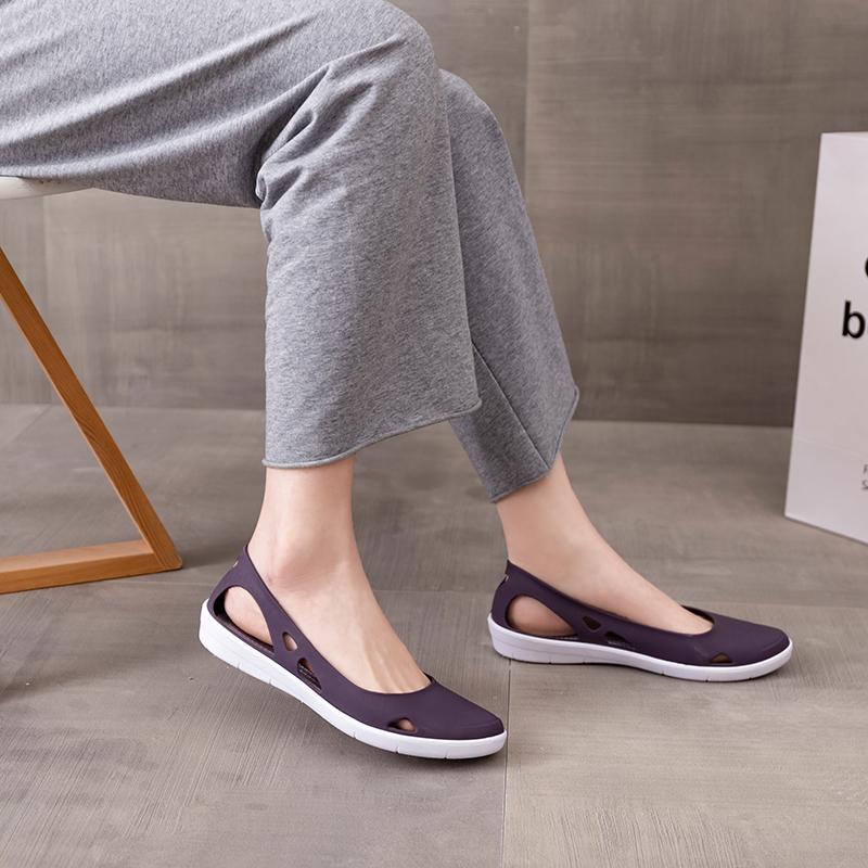 TUINANLE Damesandaler Tå lukket plattform Jelly Shoes Sommer Slip on Casual Dame Beach Sandal