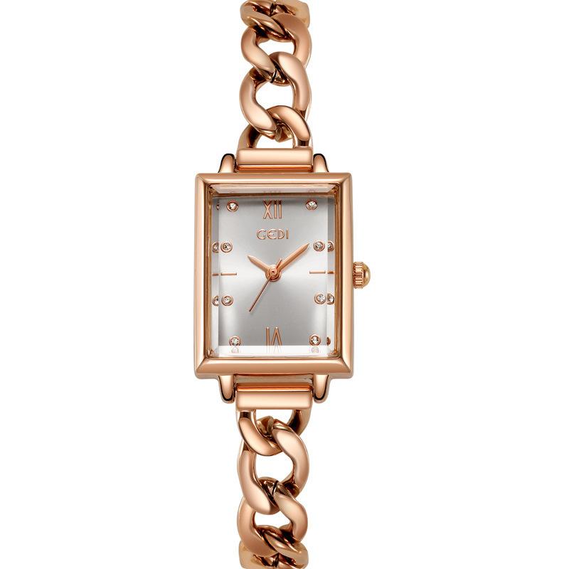 Plaque Carrée Créative pour Femmes Bracelet de Niche en Alliage Montre à Quartz Étanche