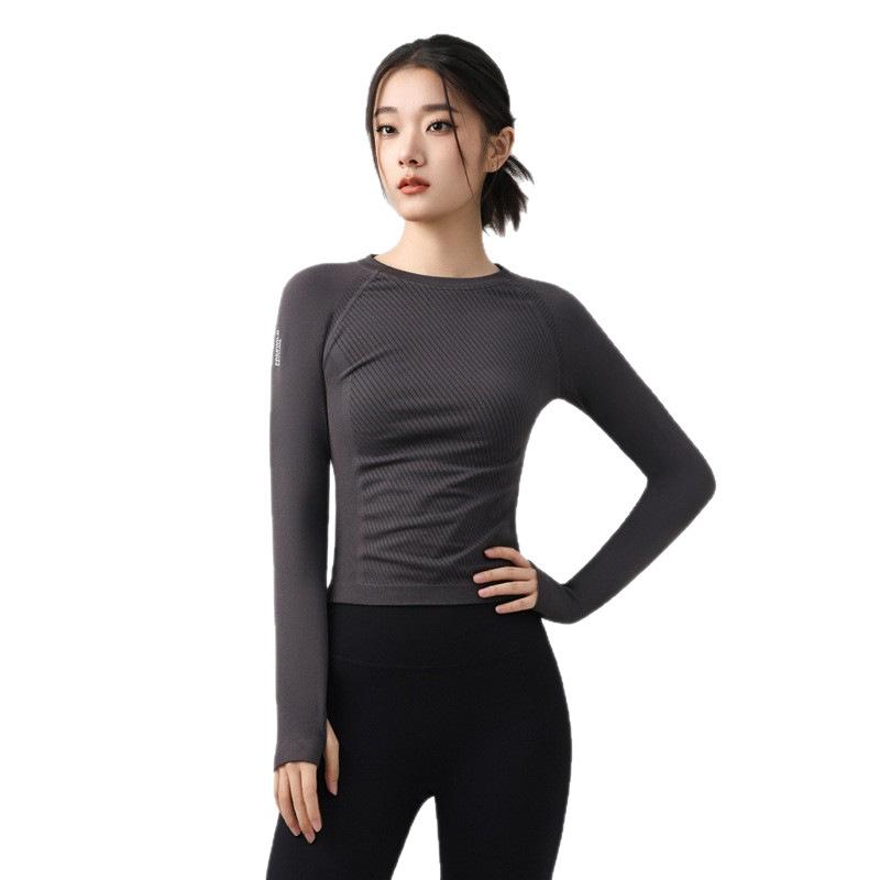 Women's Quick-Dry Long Sleeve Yoga Top for Outdoor Cycling and Running in Autumn/Winter