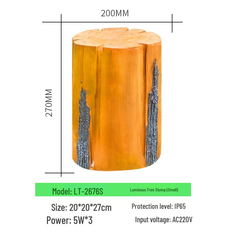 Solar LED Tree Stump & Wood Stake Light – Waterproof Outdoor Landscape Lighting