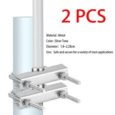 2PCS U-Bolt Mast Clamp Pole Bracket Pipe Mount for CB Ham TV For Yagi Wifi Antenna