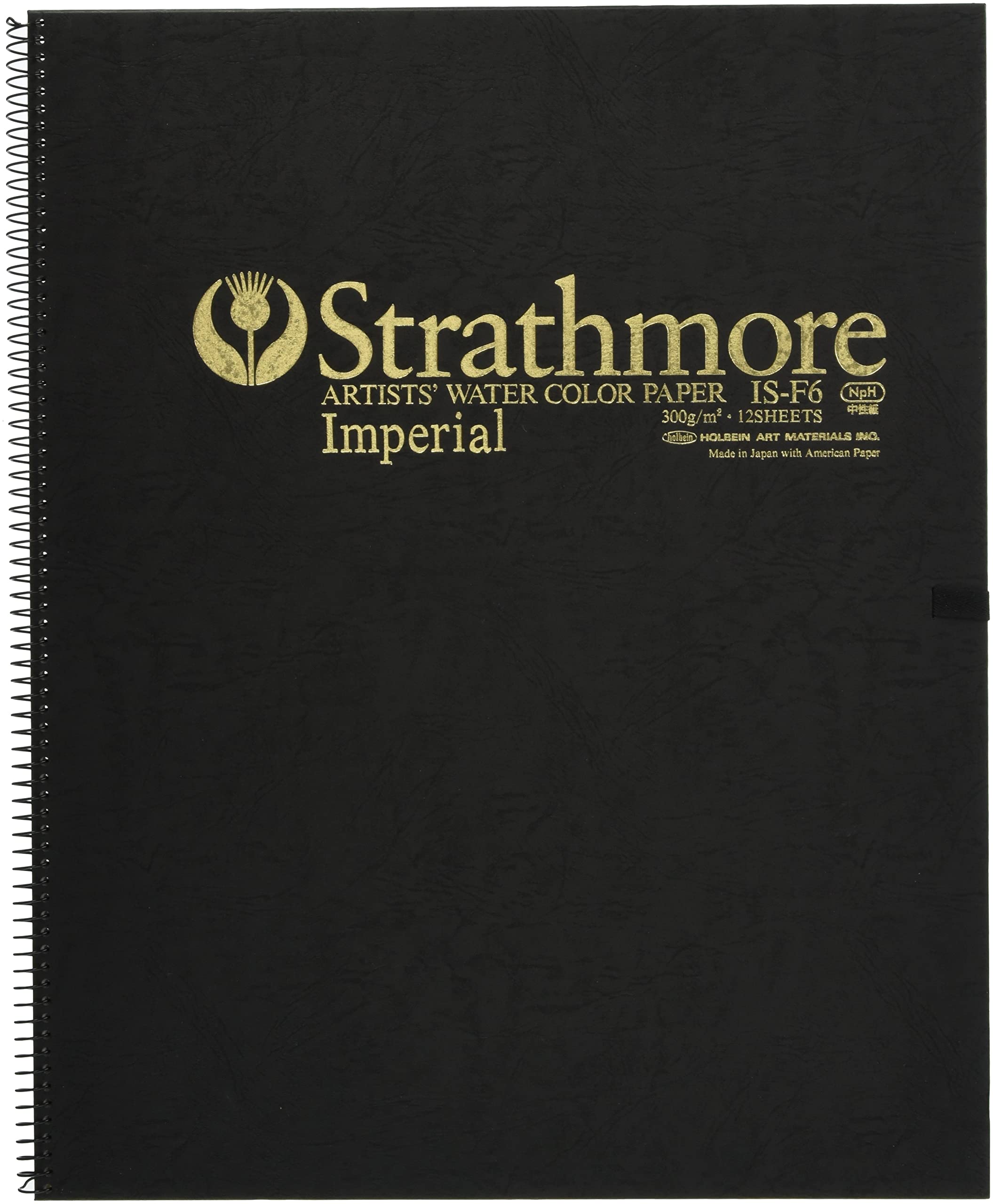 

Holbein Strathmore Imperial Watercolor Paper Medium Grain 300g F6 Size Spring 12 Sheet Binding 270664 IS-F6