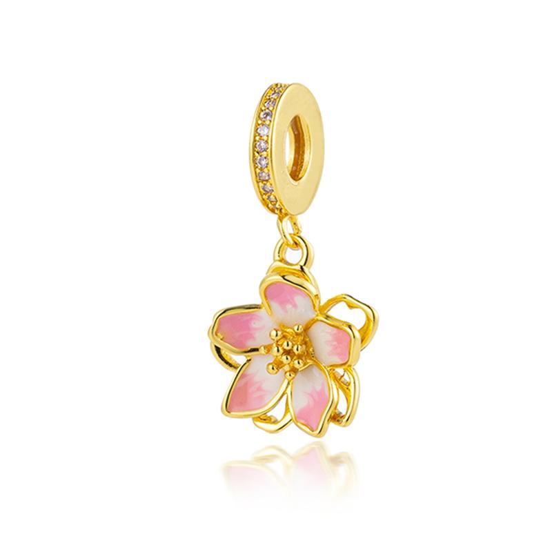Gold plated Daisy Flower, Butterfly, Bee Dangle Charm Bead fit European Original Bracelet Women DIY Jewelry Accessories