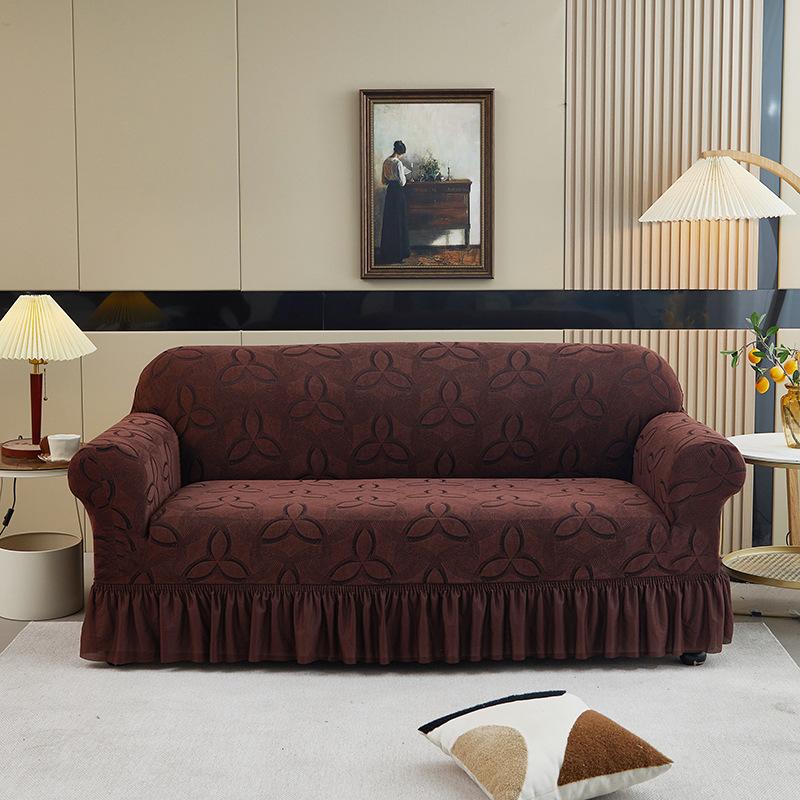 Knitted Sofa Cover All-Inclusive Thickened Non-Slip Skirt Sofa Cover Cushion Cover Four-Season Elastic Dust Cover