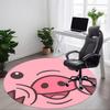 1pc Cute Pig Chair Carpet for Office, Round Non-Slip Durable Large Size Office Carpet, Suitable for Office, Beautiful Decoration
