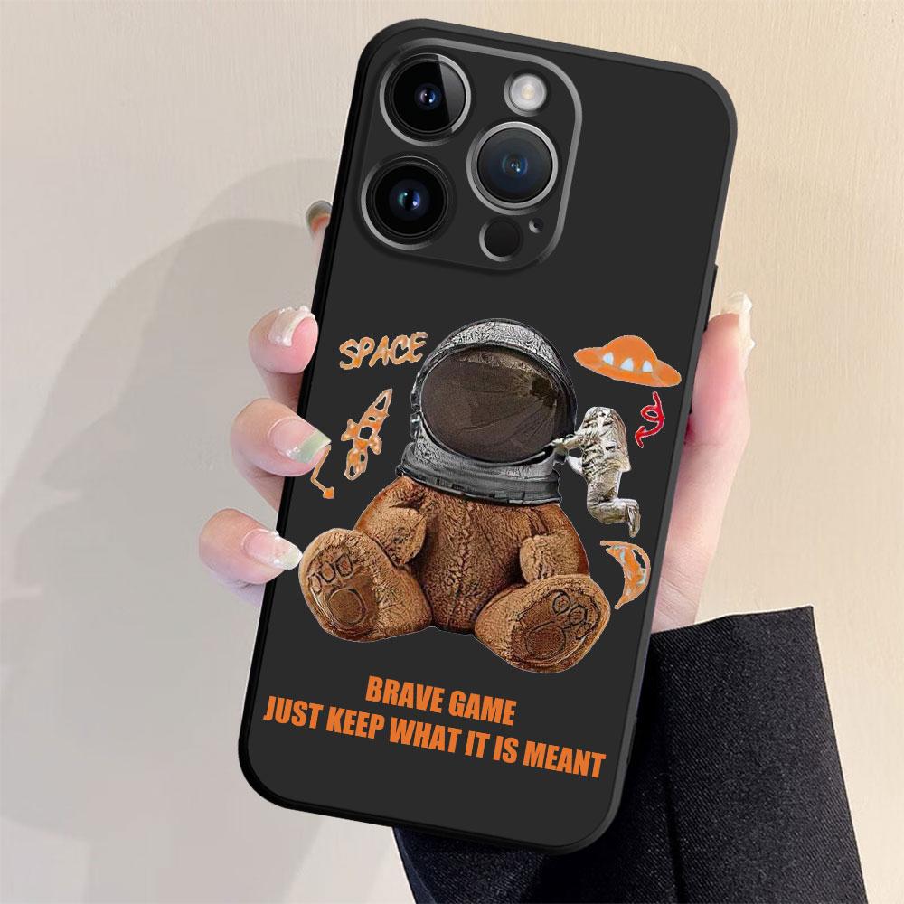Cartoon Astronaut Bär Handyhülle für Redmi 6 7 8 9T 9C 10A K40 Pro K50 8A 7A 10C 9A 9 10 K50 Gaming 6 Silikon Schwarze Hülle Abdeckung