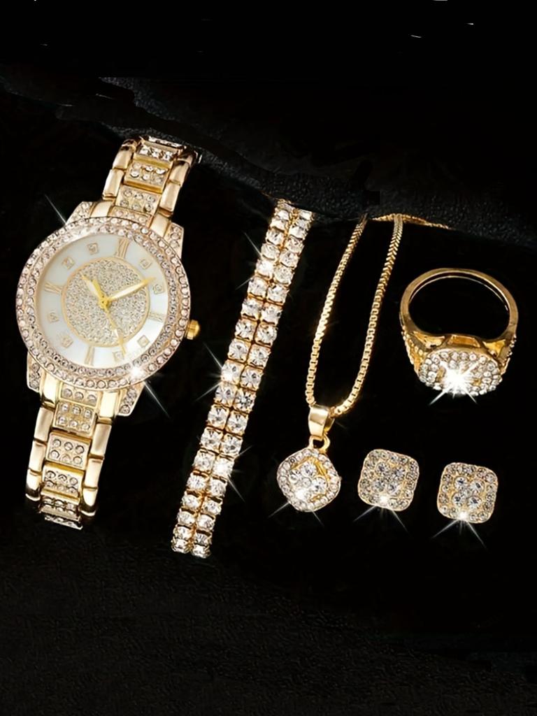 Popular women's watch Fashion casual quartz set full diamond bracelet fashion watch