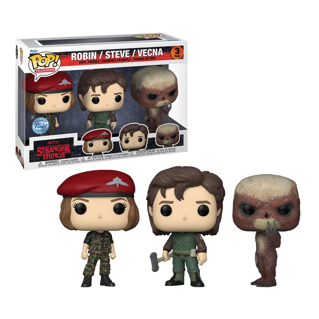 Funko Pop! Stranger Things Robin, Steve and Vecna 3-Pack Vinyl Figures Collector Set