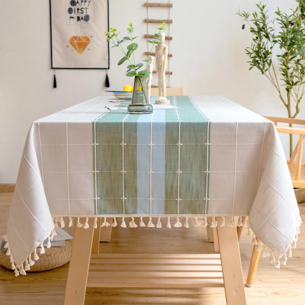 Simple Tablecloth Color Matching Embroidered Tablecloth Household Coffee Table Mat Tablecloth Table Mat