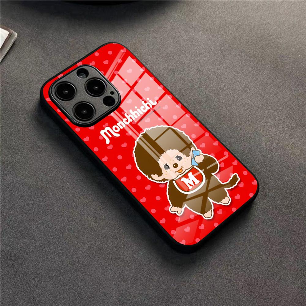 Cute M-monchhichis Phone Case For 17 Pro Max IPhone 16 Pro 14 12 11 13 Mini X XR XS 15 Plus SE Glass Cover