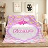 Custom Name Peppa Fairy Flannel Blanket Throw Blanket Soft Warm Sofa Bed home Decor Unique Gift