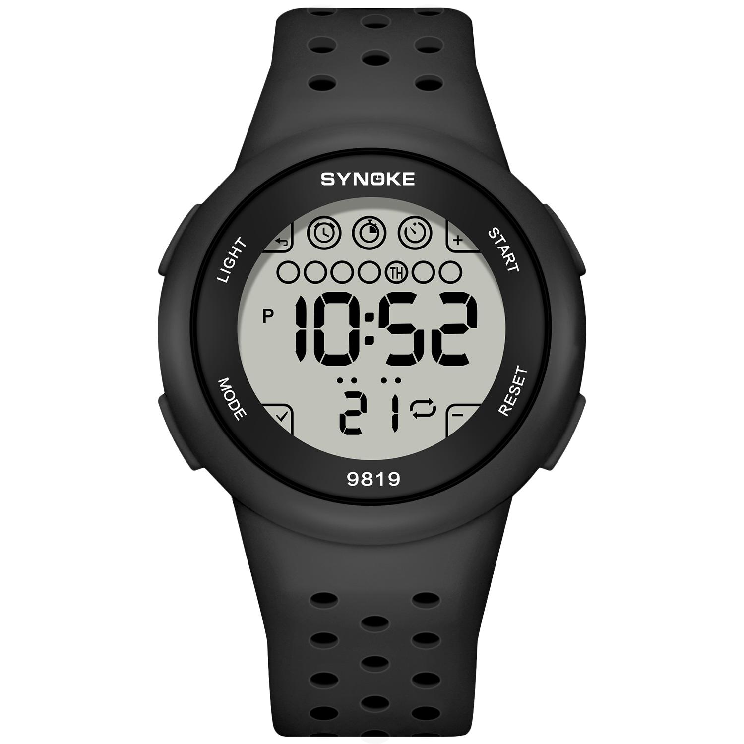 

Digital Watch for Men Waterproof 50M Big Numbers Watch 9819 Watch for Men Brand чорний