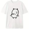 2026 Autumn Short Sleeve Tshirts Fashion Cute Cartoon Print Round Neck Breathable For Oversized Casual Loose Unisex Top