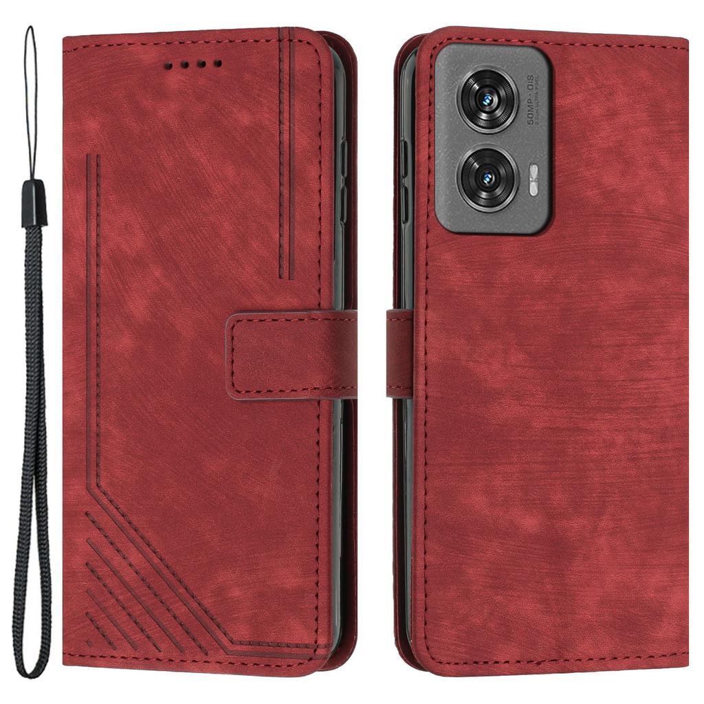 For Motorola Edge 50 Fusion 5G Shockproof Case Imprinted PU Leather Wallet Cell Phone Shell