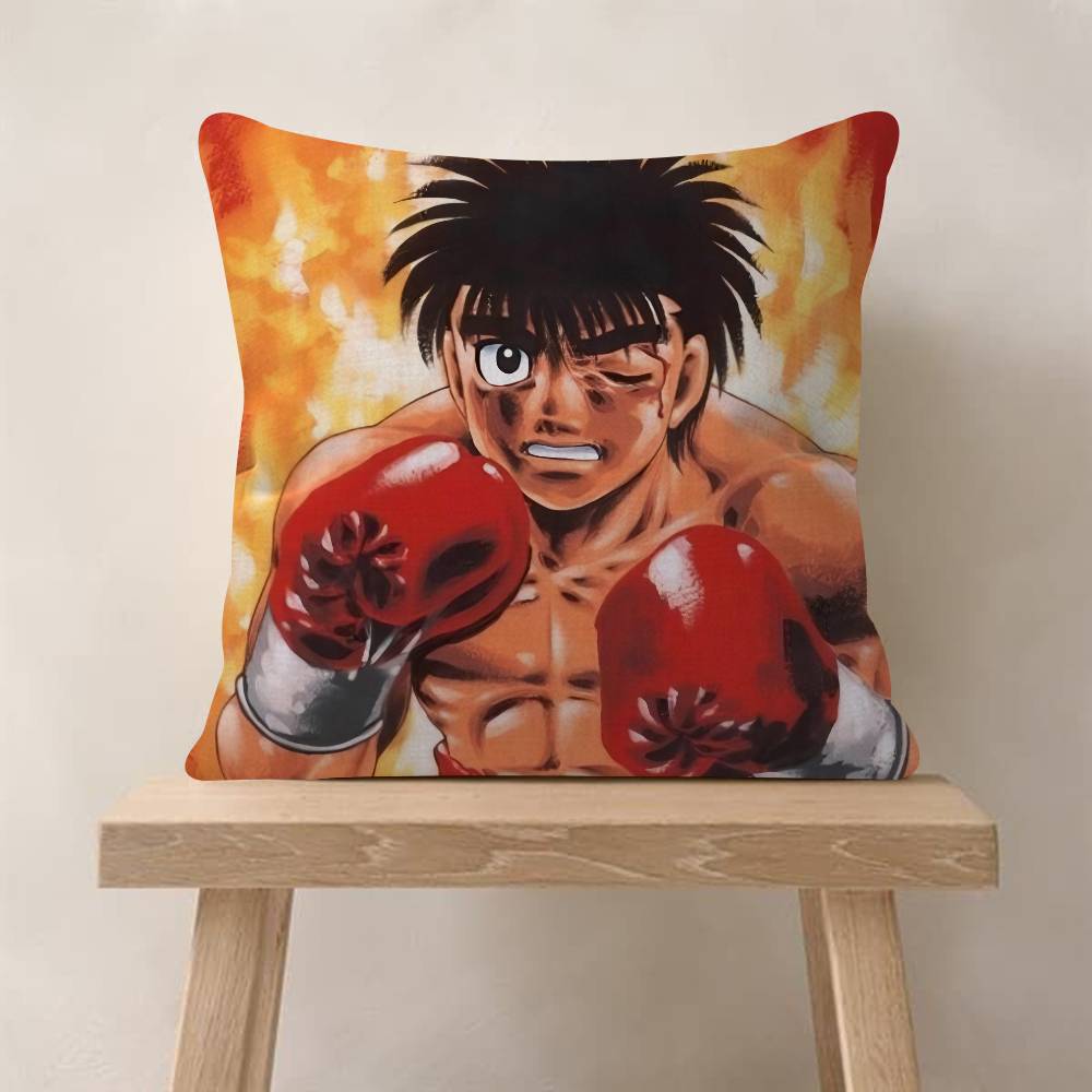 Vintage Anime H-Hajime No Ippo Pillow Covers Cartoon Sofa Decorative Home Double-sided Printing Short Plush Cute Cushion Cover