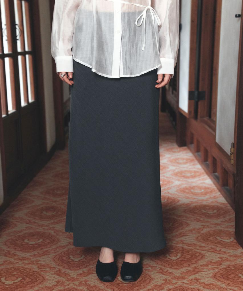 Siyajyu Sist9068 Minimal Bias Long Skirt_Charcoal
