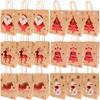 20/1PCS Christmas Kraft Paper Bags Santa Claus Snowman Candy Cookie Packaging Bag Gift Packaging Pouch Party Home Decor Supplies