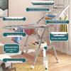 Floor-Standing Folding Towel and Clothes Rack for Hairdressing Salons and Barber Shops