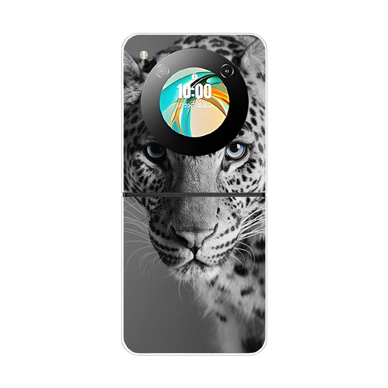 Etui For ZTE Nubia Flip NX724J Modne Malowane Przezroczyste Twarde PC Składane Pokrowiec For ZTE Libero Flip Przezroczyste Etui Funda