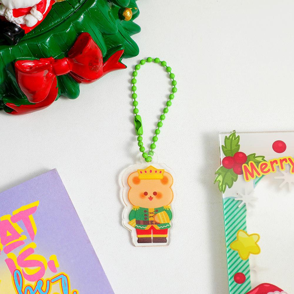 Christmas Tree Decoration Cartoon Acrylic Bag Pendant Girl Keychain Pendant Earphone Cover Backpack Ornaments Kid Christmas Gift