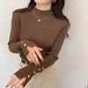 Bottom shirt women's autumn and winter new high-end semi-turtleneck knitted sweater with long-sleeved top