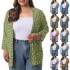 Women's Fall And Winter Fashion Casual Soild 3/4 Sleeve Mid-Length Cardigan Jacket