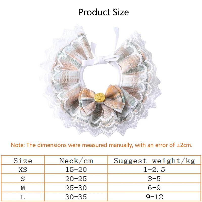 Drool Bib Lace Bow Cat and Dog Collar Delicate Cute Girly Style Soft and Comfortable Pet Supplies