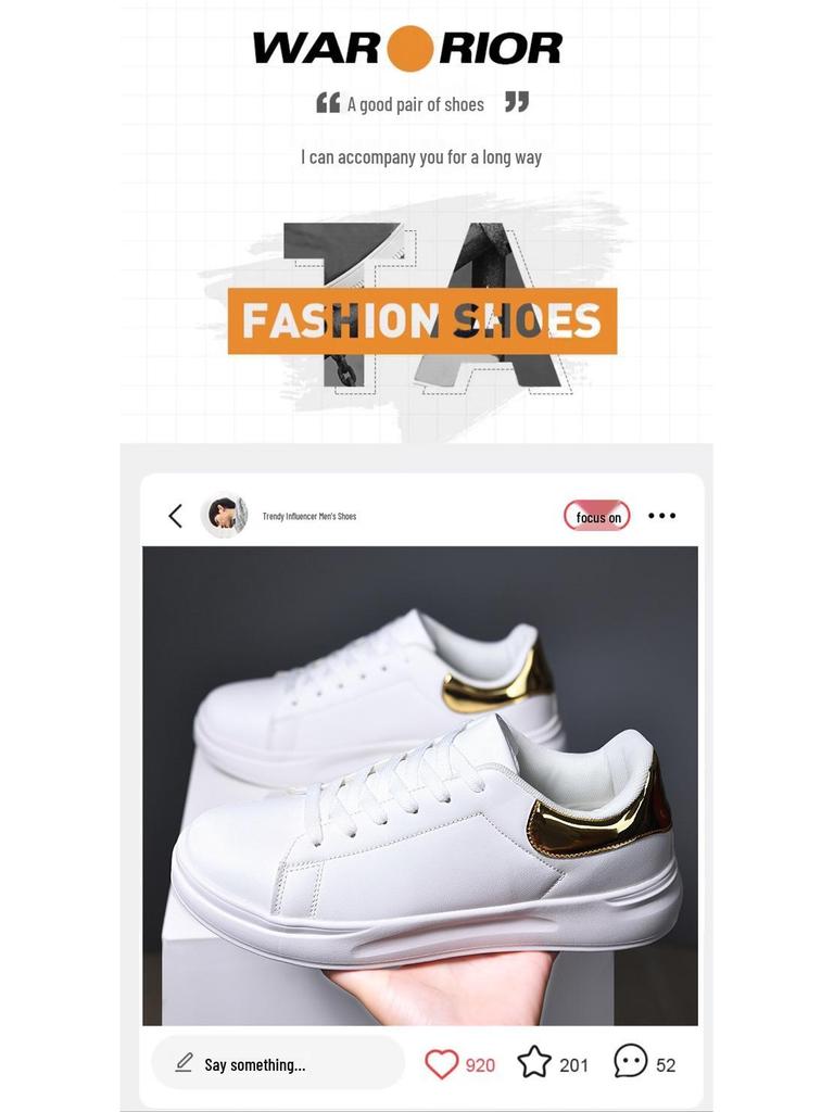Unisex Plus Size White Leather Waterproof Shoes - Casual Spring/Autumn Sneakers for Teens