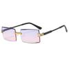 Trendy Rimless Sunglasses Uv Protection For Men Women Fashion Frameless Rectangle Sun Glasses Retro Shades Summer Eyewear
