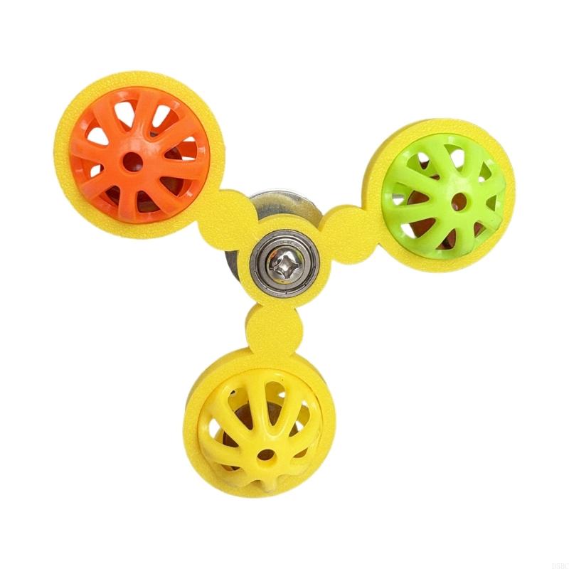 

Rotating Windmill Parrots Toy With Metal Bells For Mental Stimulation жовтий