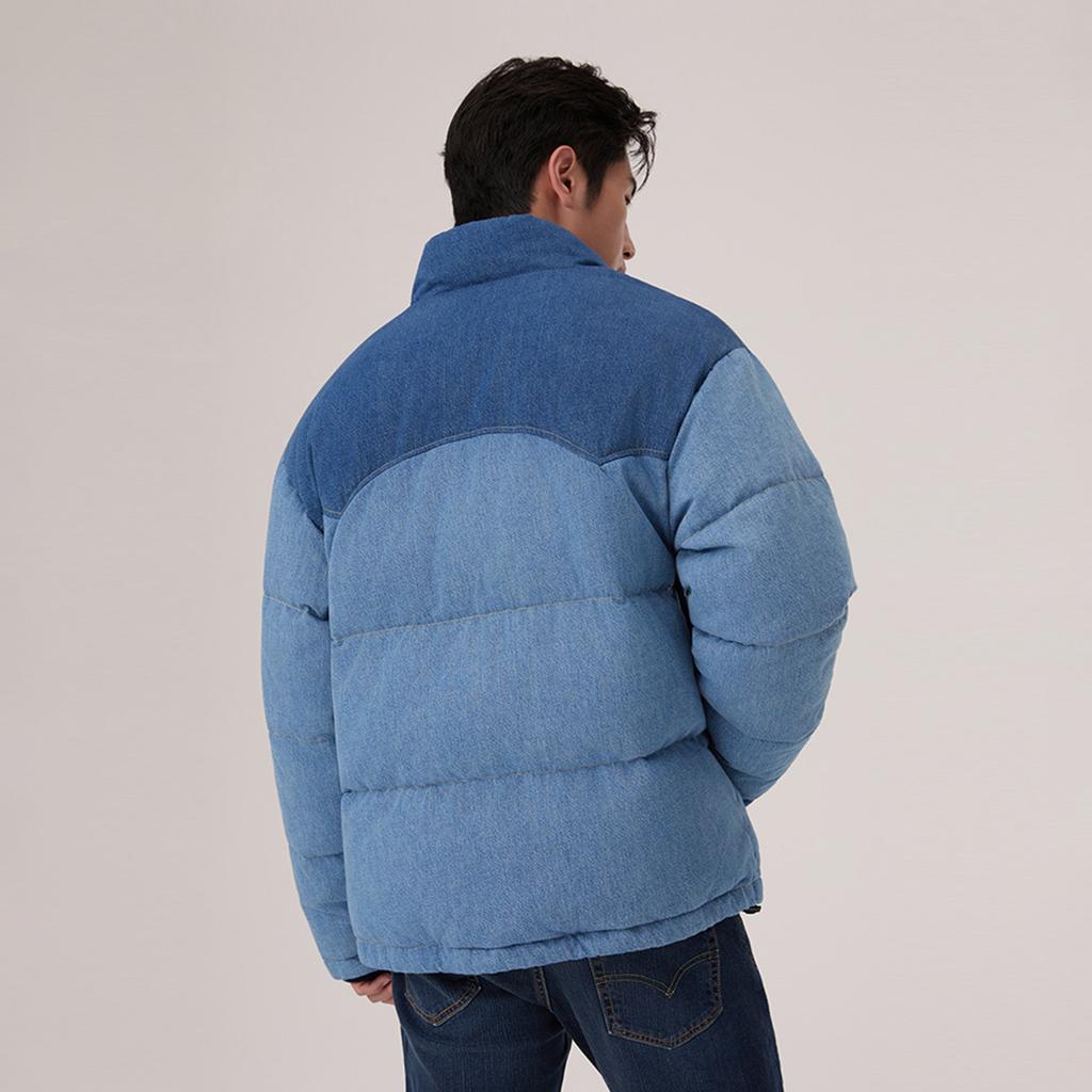 Levis Série Chaleur Hiver Patchwork Denim Coupe Ample Confortable Chaud Col Montant Tendance Mode Doudoune Veste Unisexe 004Z9-0001