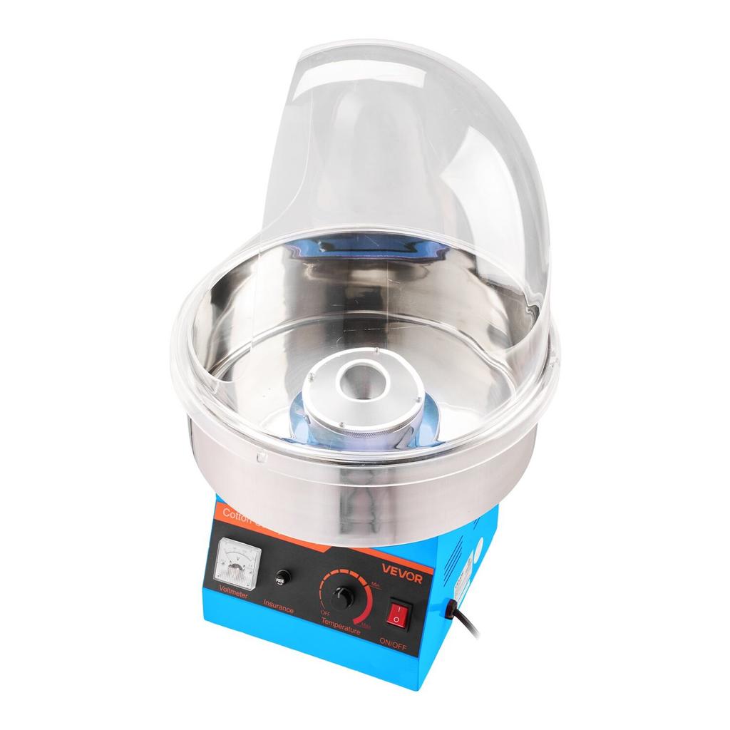 Electric Cotton Candy Machine, 1000W Commercial Floss Maker With Cover, Commercial Cotton Candy Machine w/Stainless Steel Bowl & Sugar Scoop, Ideal